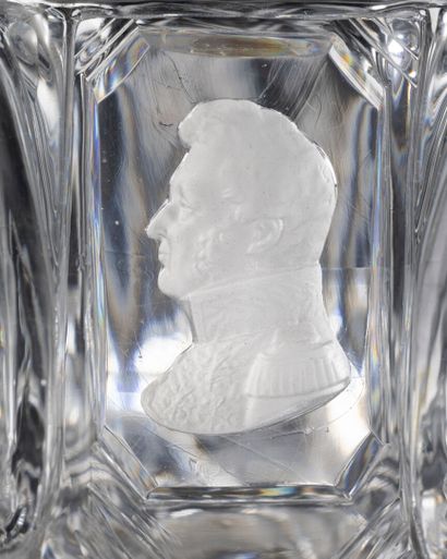 Baccarat. Moulded navette crystal goblet...