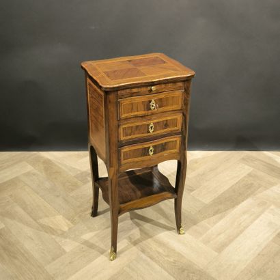 Table chiffonnière inlaid on all sides, opening...