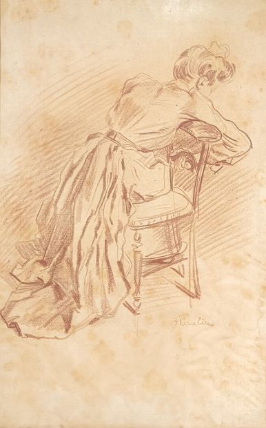 Ensemble de 3 oeuvres : 
- Haralin (?). Femme...