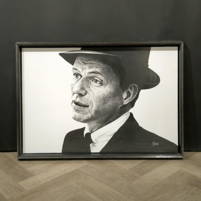 RENAR. Frank Sinatra. Mixed media on paper,...