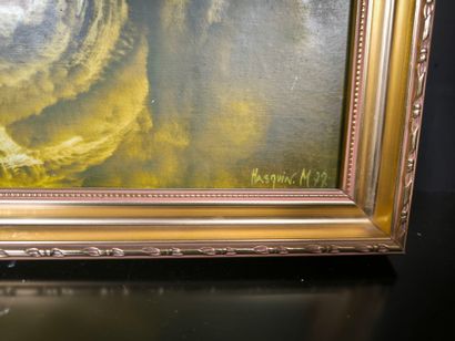 Marcel HASQUIN (born 1943). Surrealist composition,...