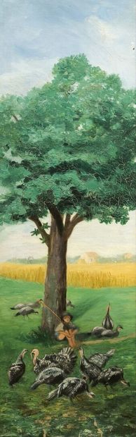 Maritza DUBIEF (?). Scènes champêtres. Deux...