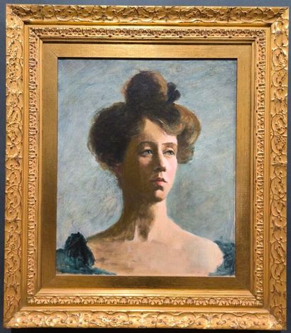 Portrait d'une femme. Huile sur toile vers...