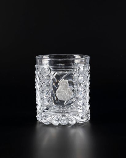Baccarat. Moulded crystal goblet decorated...