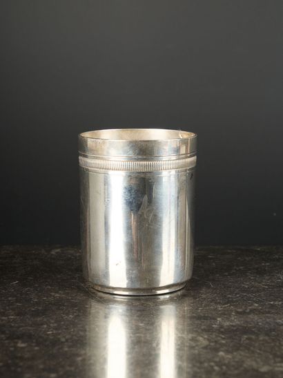 Sterling silver straight tumbler decorated...