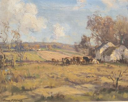 Frank Mac KELVEY (1895-1974). Vaches dans...