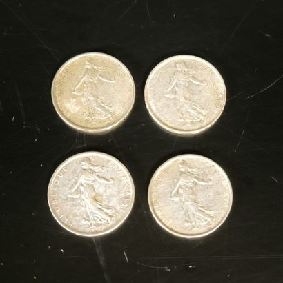 4 silver coins: 5 FF sower