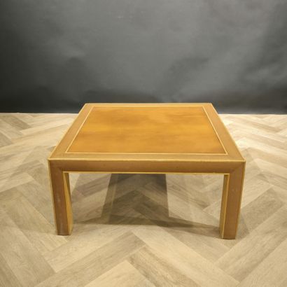 20th century work. Square coffee table in...