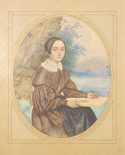 . Ecole française du XIXème. Jeune femme...