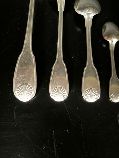 CHRISTOFLE. Silver-plated cutlery set: 15...