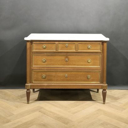 Louis XVI style mahogany chest of drawers,...