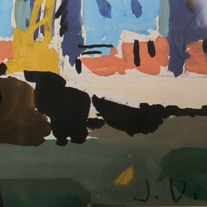 Jean VIOLLIER (1896-1985). Lot of two gouaches:...