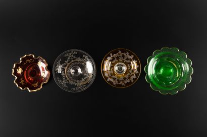 Four baguiers cups.
- Saint-Louis. Baluster-legged...