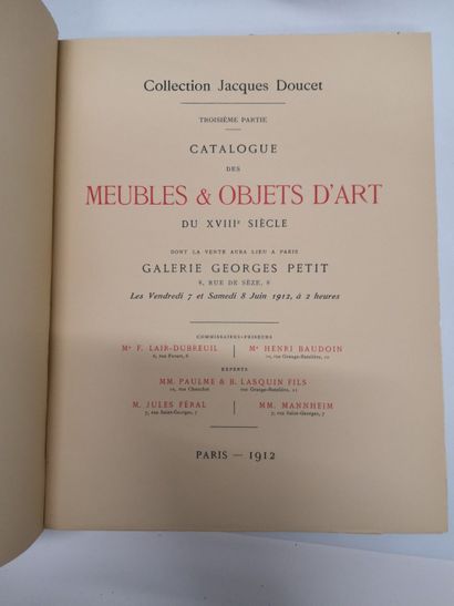 Collection Jacques Doucet sale Paris, Galerie...