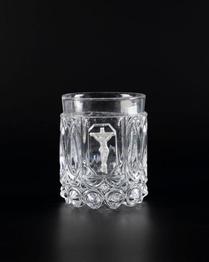 Baccarat. Moulded crystal goblet with almond-shaped...