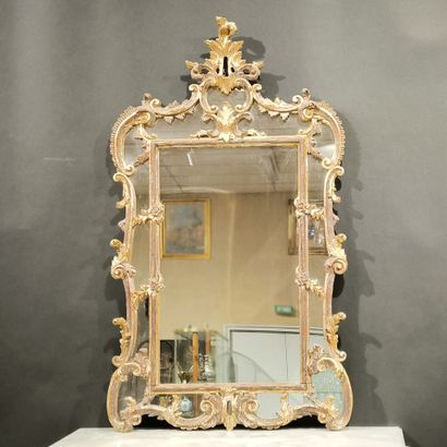 Louis XV style silvered wood window with...