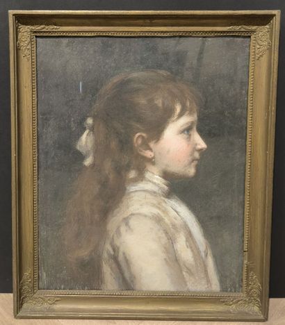 Abraham THUILLEAUX (XX). Jeune femme en blanc....