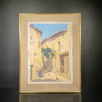 Rémy MAYAN (1877-1961). Coin de rue à Malaucène...
