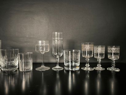 BACCARAT. Series of Nancy crystal glasses:...