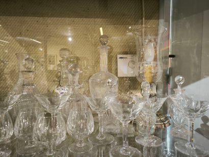 Lot of glasses, flasks and carafes, mainly...