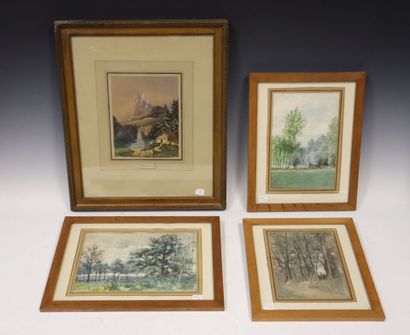 Intérieur de maison 
Peinture sur carton...