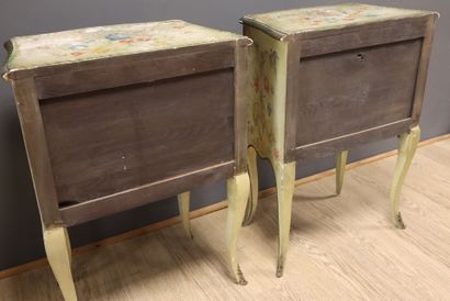 Pair of bedside tables in lacquered wood...