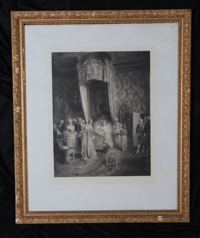 Black lithograph after Adolphe Grison 
The...