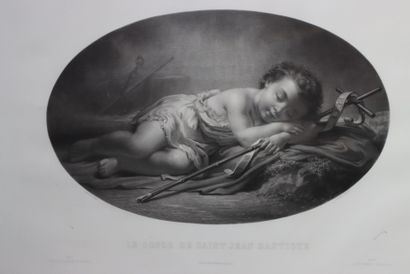 Pair of black lithographs 
after All FELD:...