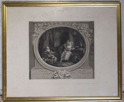 Black and white lithograph 
