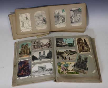 Two albums of old postcards.