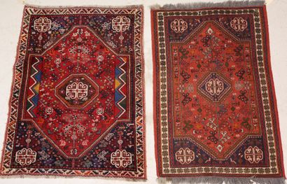 Two Persian wool rugs / shiraze 
with red...