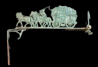 Green-lacquered wrought-iron gallows with...