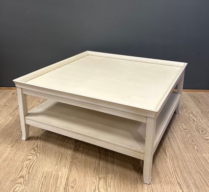 Table basse en bois laqué blanc.
H. 46 x...