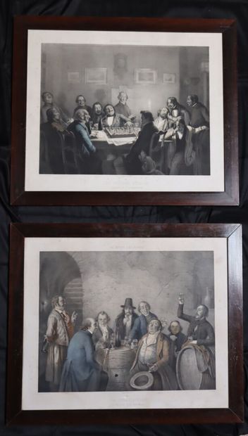 Two lithographs : 
after JP Hasenclever 
tasters...
