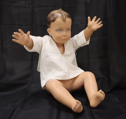 Mannequin of a seated child with movable...