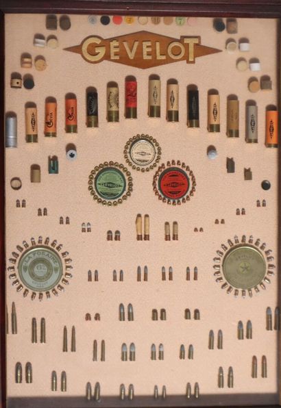 GEVELOT. Ammunition display panel (empty),...