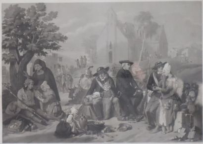 Deux lithographies en noir : d'après Lucien...