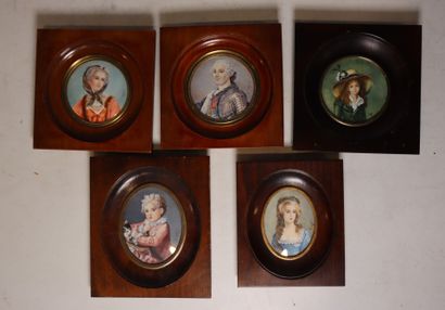 Lot of five miscellaneous miniatures: Louis...