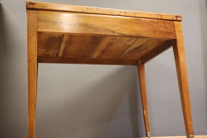 Walnut tric trac table, with removable top...