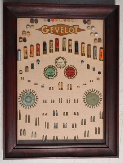 GEVELOT. Ammunition display panel (empty),...