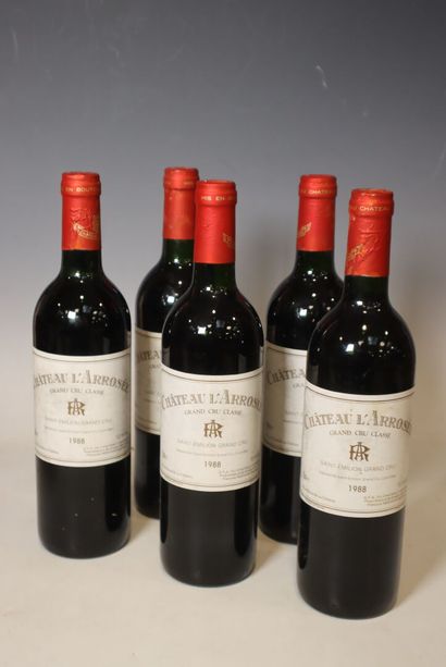 5 bottles Château L'Arrosée, 1988, Saint-Emilion...