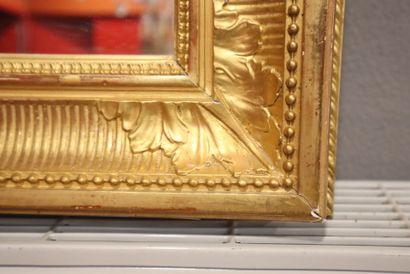 Gilded molded wood square mirror decorated...