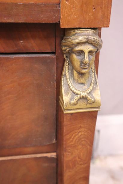 Commode scribane en acajou et placage de...