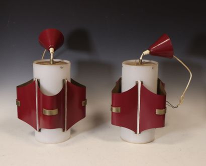 Two pendant lights in the modernist style
white...
