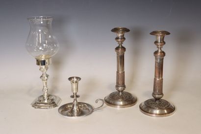 Set of silver-plated candlesticks
- a pair...