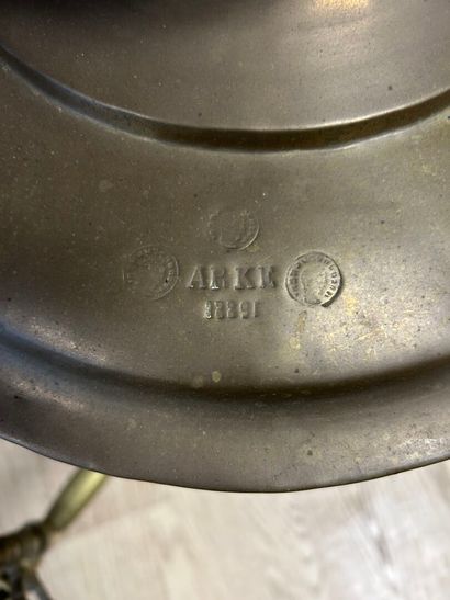 Large brass samovar, 19th century, various...