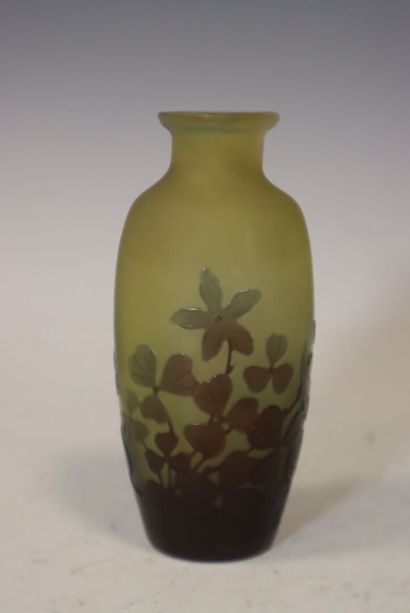 Gallé
Vase en verre dégagé à l'acide à décor...
