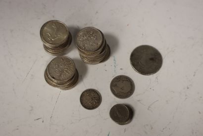 Lot of silver coins :
34 5 F sowers (1959-1969):...