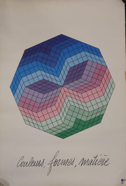 Set of 4 posters: 
- grape varieties of Alsace...