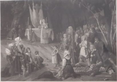 Deux lithographies en noir : d'après Lucien...